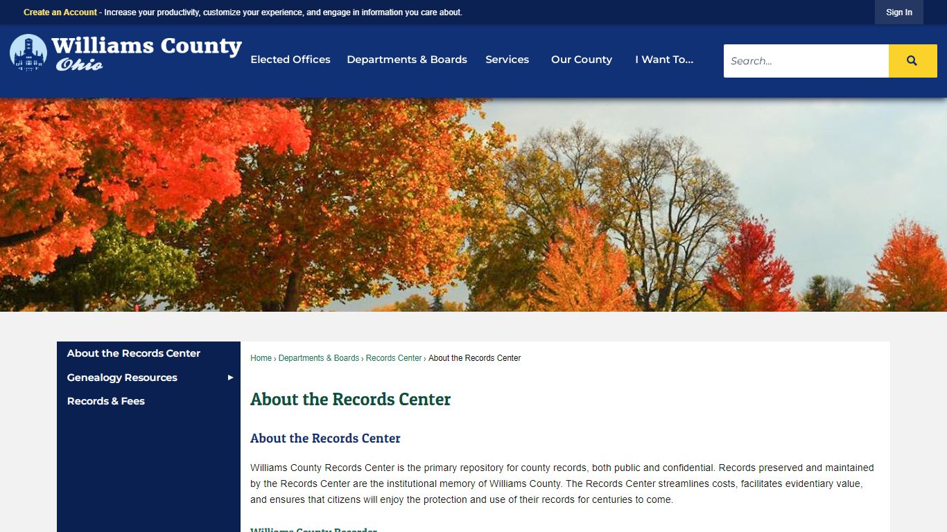 About the Records Center | Williams County, OH