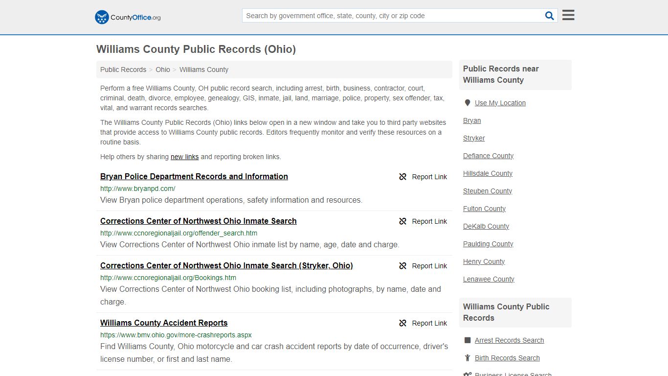 Williams County Public Records (Ohio) - County Office